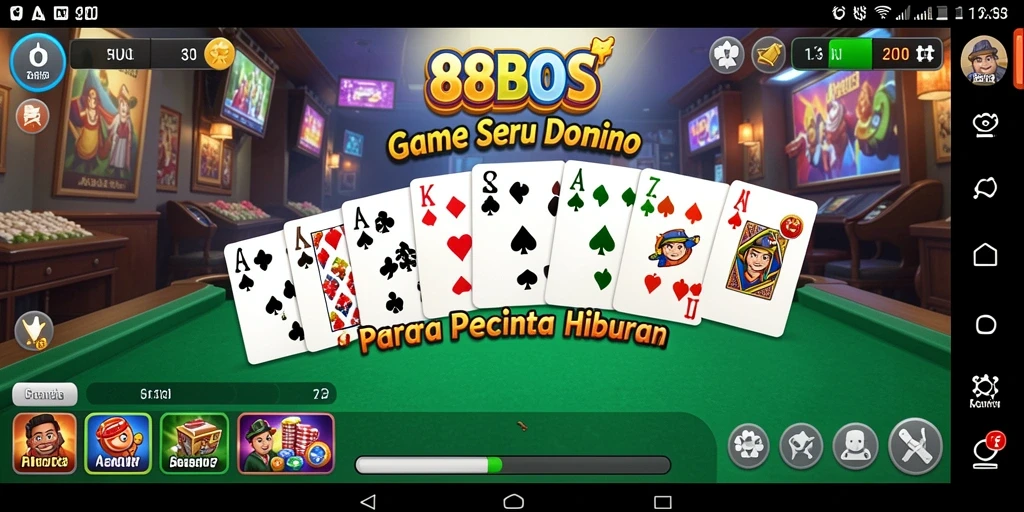Tampilan gameplay yang seru di 88BOS dengan kartu Domino.