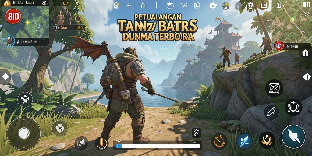 Screenshot gameplay 8ID menunjukkan eksplorasi dunia terbuka yang menakjubkan.