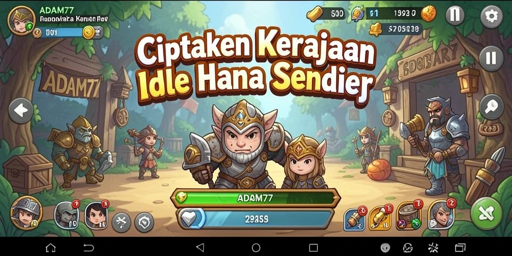 Tampilan gameplay yang menarik dari ADAM77 dengan fitur Idle.
