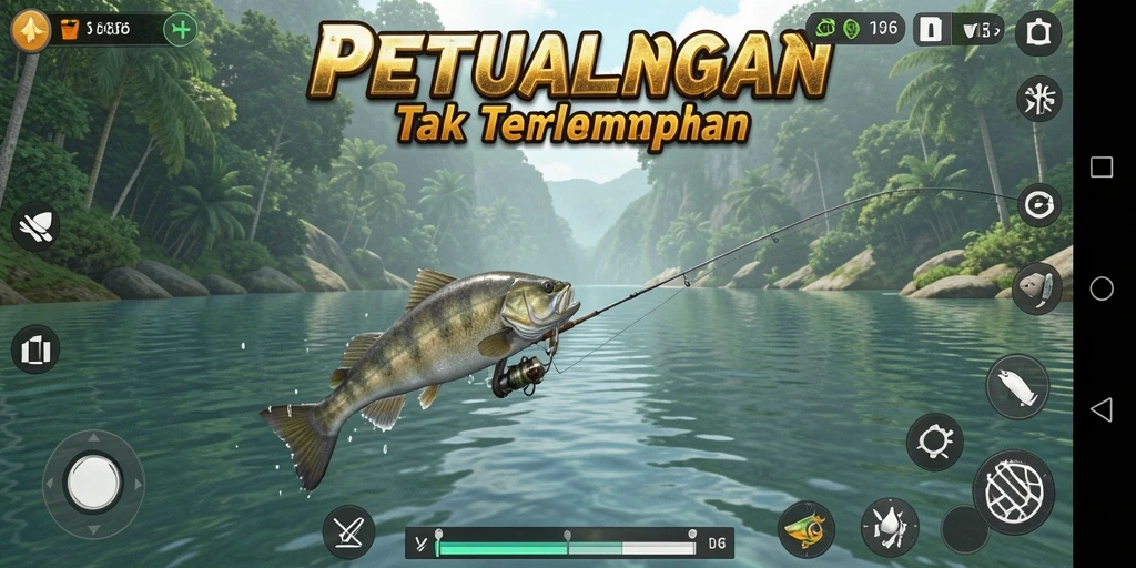 Tangkapan ikan besar dalam gameplay D06 yang mendebarkan.