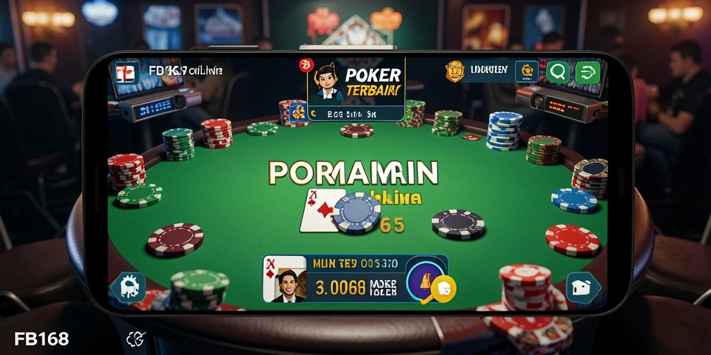 Tampilan gameplay Poker yang menegangkan di FB168.
