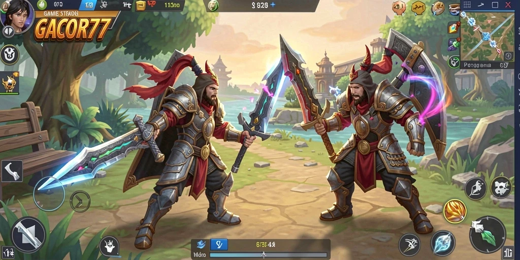 Tangkapan layar GACOR77 menampilkan aksi pertempuran epik dalam gameplay SLG.