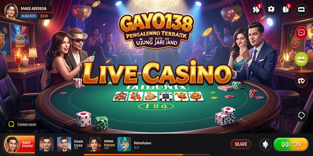Tampilan gameplay GAYO138 dengan dealer langsung yang interaktif dan mendebarkan.
