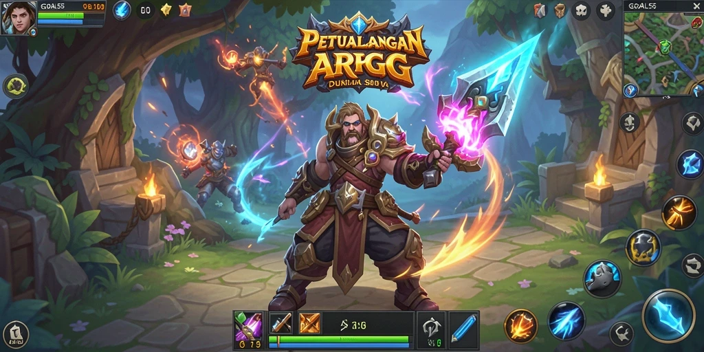 Tampilan gameplay ARPG yang seru dan menantang di GOAL55.