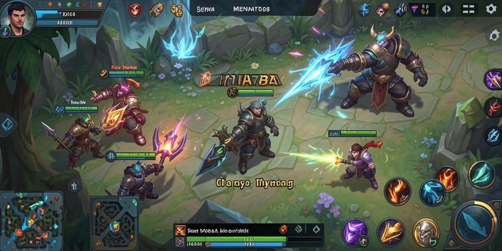 Screenshot gameplay INA777 yang menampilkan pertarungan seru antara tim.