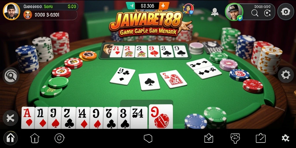 Screenshot JAWABET88 menampilkan keseruan bermain Gaple bersama teman.