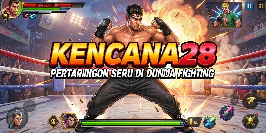 Gameplay dinamis dan seru dalam KENCANA28 dengan karakter bertarung.
