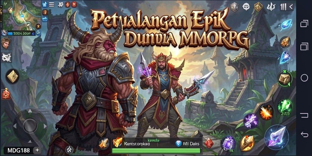 Tampilan gameplay seru dalam MDG188 MMORPG dengan grafis memukau.