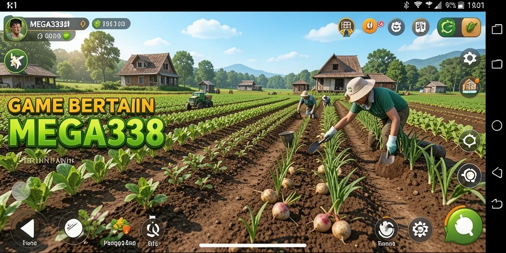 Tampilan gameplay MEGA338 yang menarik dan interaktif dalam bertani.