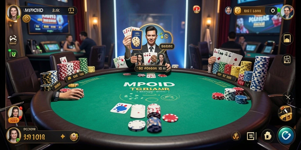 Tampilan menarik gameplay Poker di MPOID.