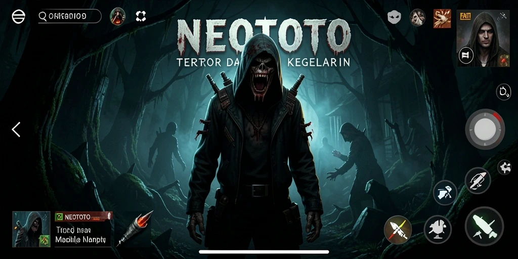Screenshot gameplay NEOTOTO menampilkan suasana mencekam dan penuh ketegangan.