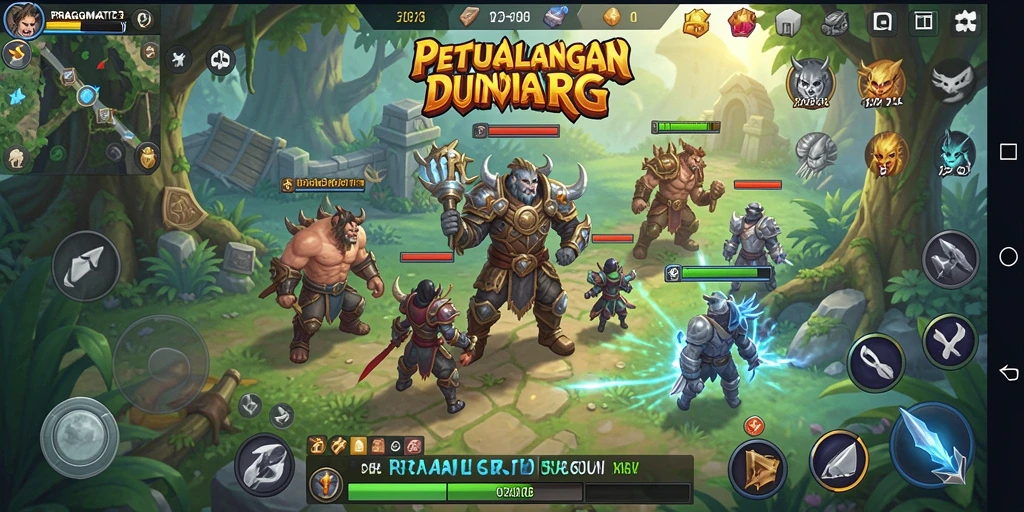 Tangkapan layar utama PRAGMATIC123 menampilkan pertarungan seru di dunia RPG.