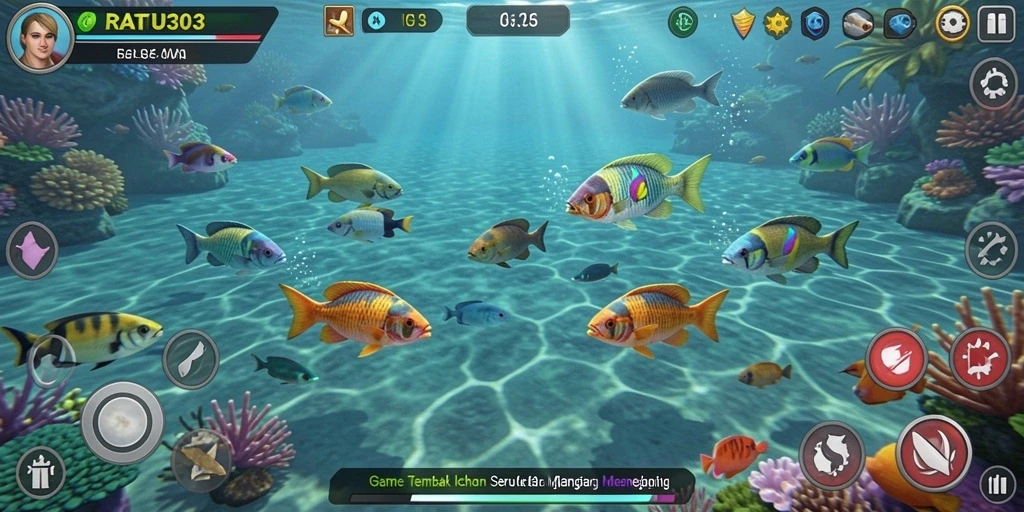 Screenshot gameplay Tembak Ikan di RATU303 yang penuh aksi.