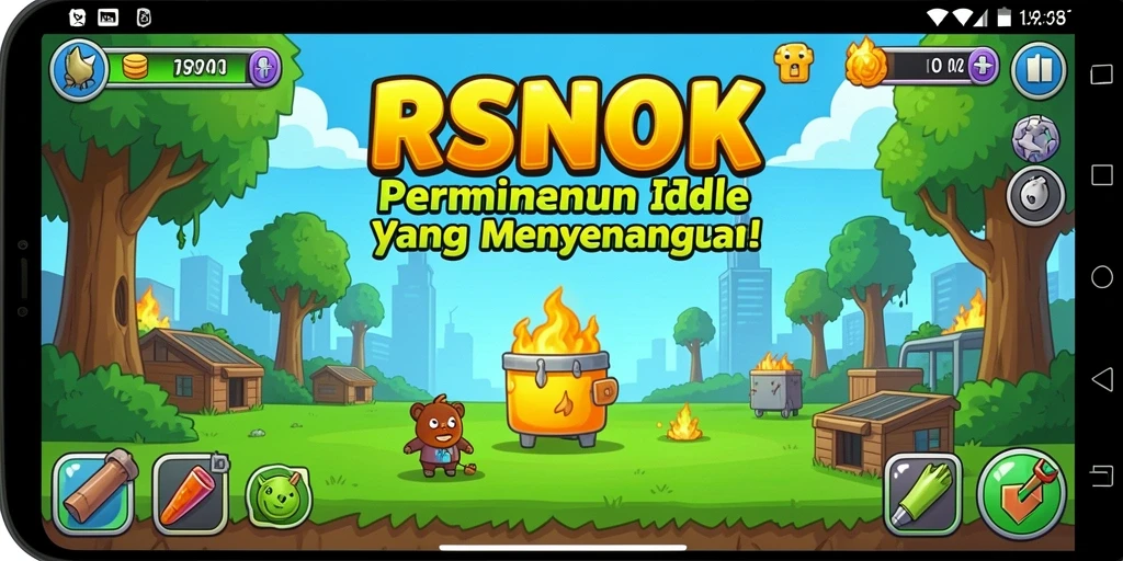 Tampilan gameplay RSNOK yang menampilkan kemajuan Idle yang menarik.