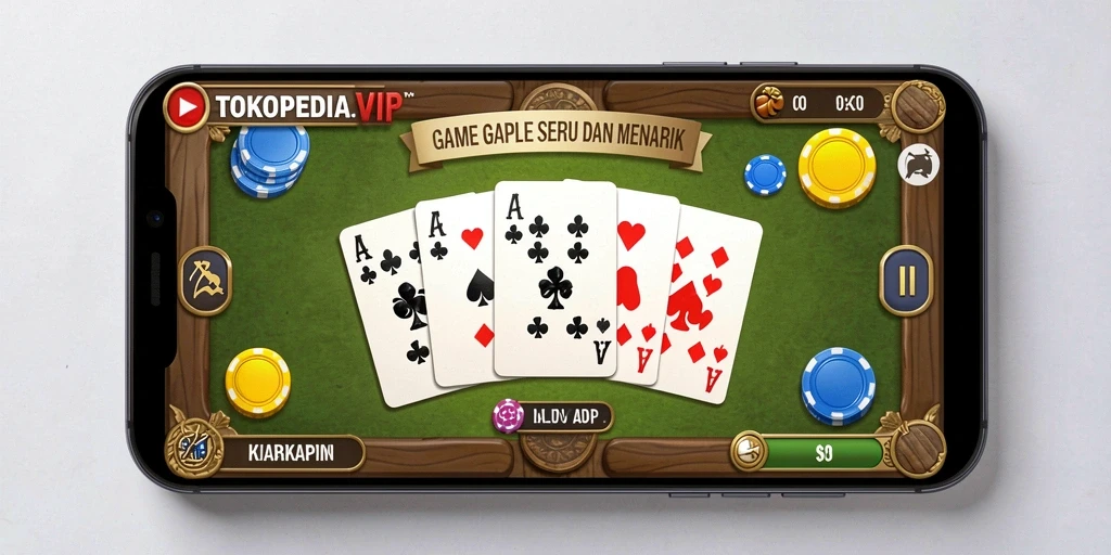 Tampilan menarik gameplay Gaple di TOKOPEDIAVIP.
