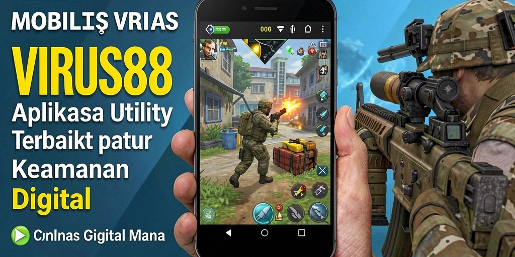 Screenshot utama aplikasi VIRUS88 menampilkan fitur pemindaian keamanan.